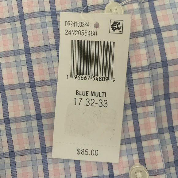 Tommy Hilfiger (NWT) Slim Fit Stretch Plaid Blue & Pink Size Dress Shirt Size XL - Picture 5 of 6